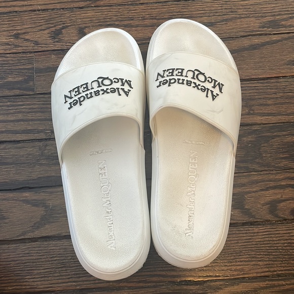 Alexander McQueen White Slide Sandals - Picture 3 of 3